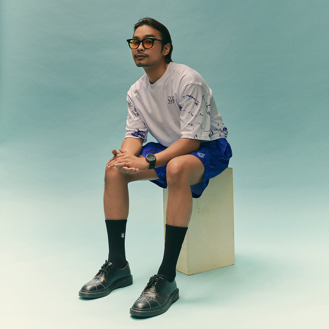 เสื้อยืดลายหินอ่อน สีขาว | Stoned Blessed : Marble Tee White