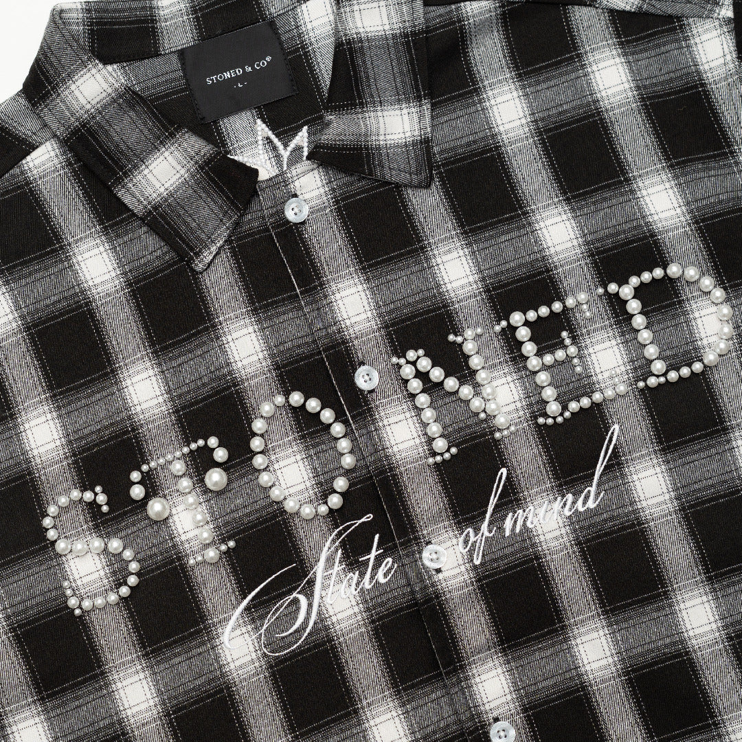 เสื้อแขนยาวมุก | Blessed26 : Pearl Flannel White Black