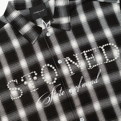 เสื้อแขนยาวมุก | Blessed26 : Pearl Flannel White Black