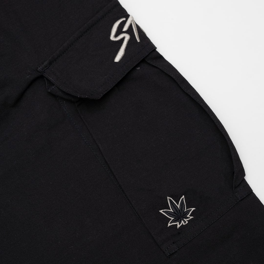 Void : Wide Fit Cargo Pants Black