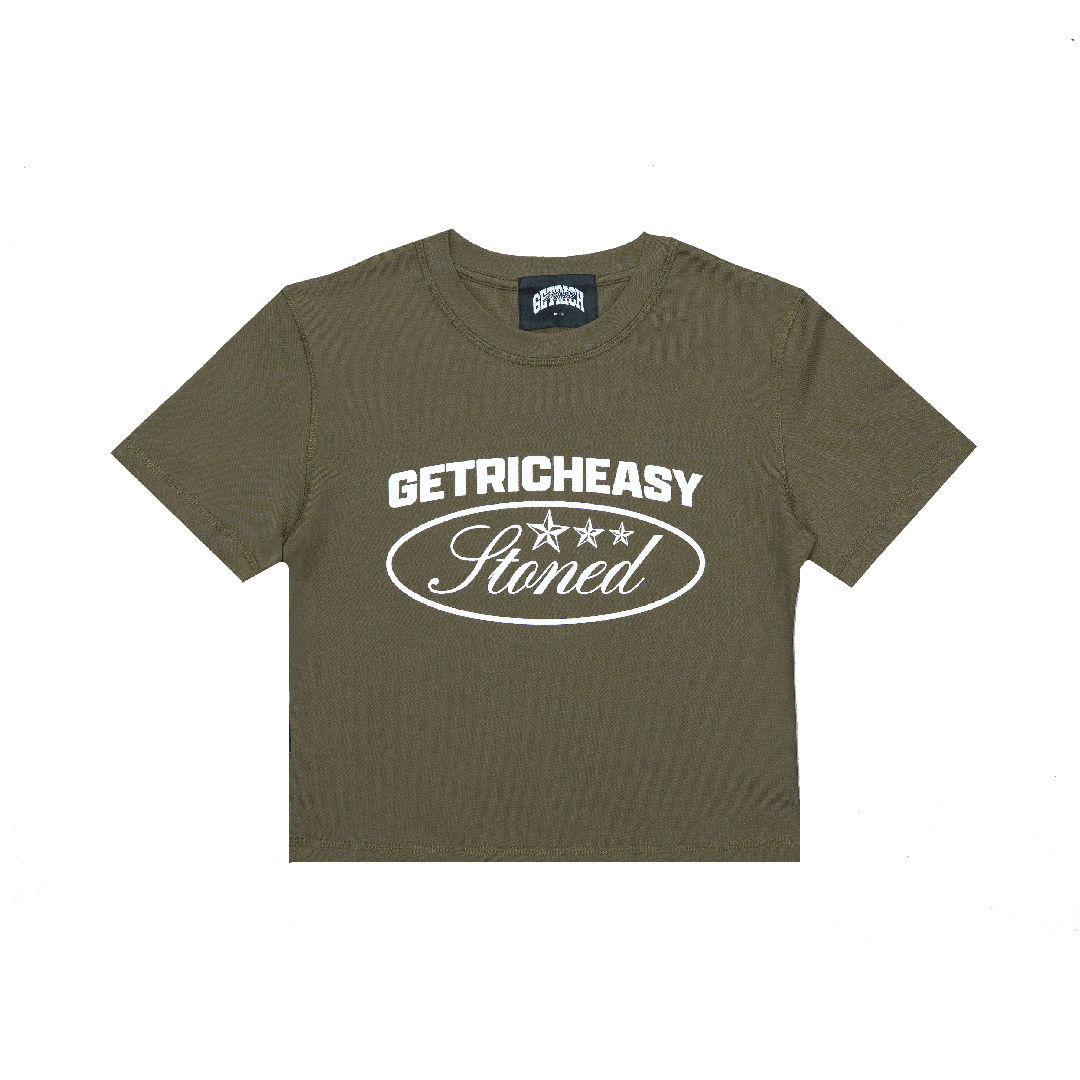 Stoned x GRE : Crop Top Olive