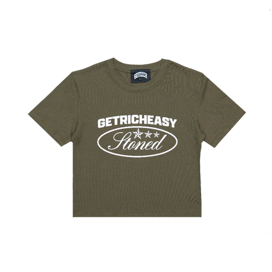 Stoned x GRE : Crop Top Olive