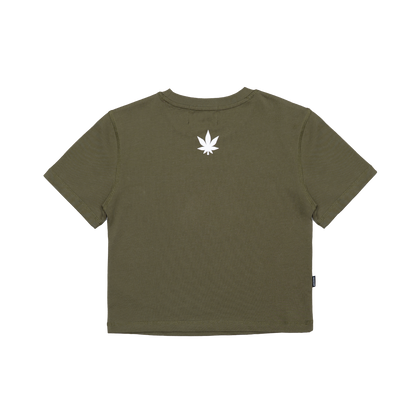 Stoned x GRE : Crop Top Olive