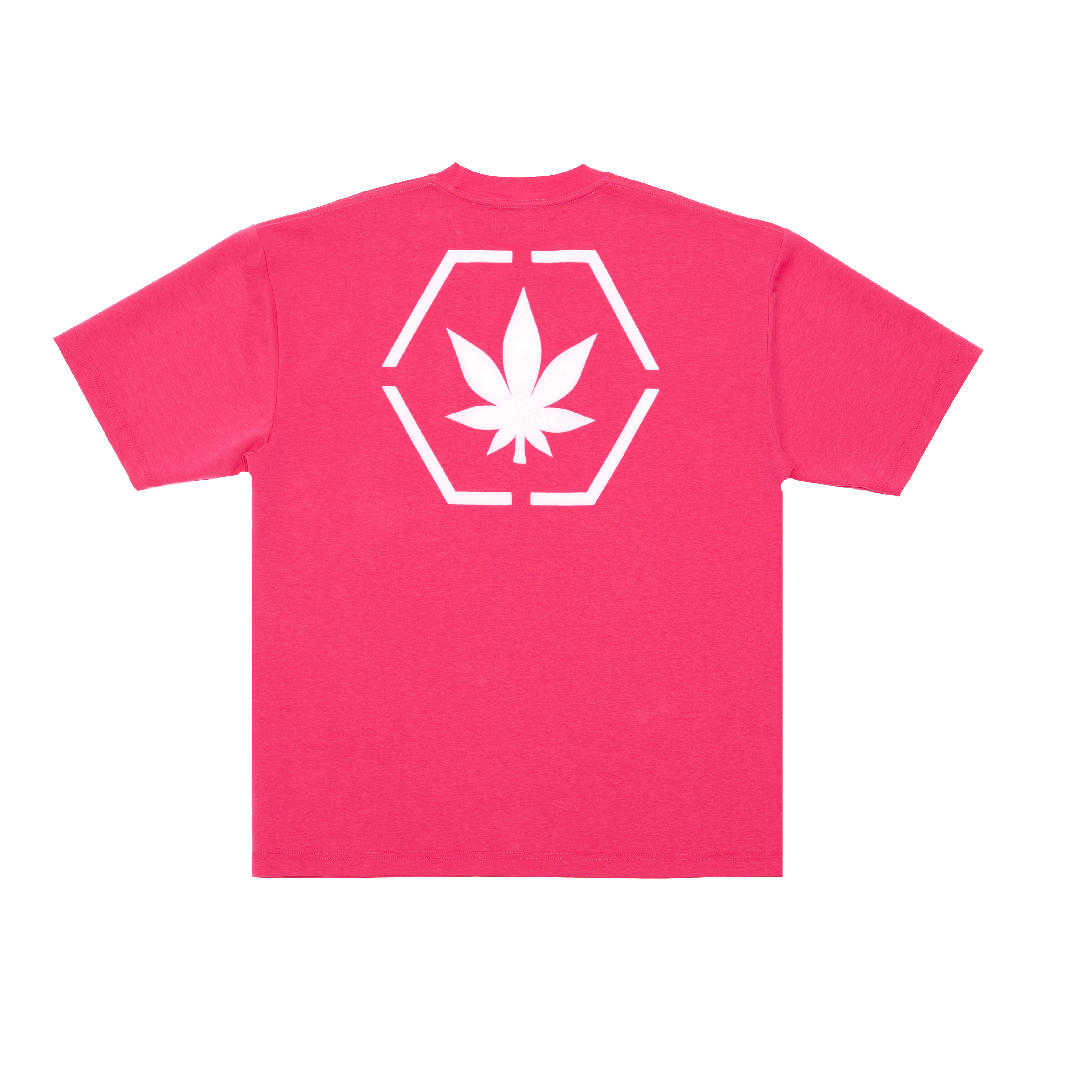 เสื้อยืดลายหกเหลี่ยมเจเนติก สีชมพูสะท้อนแสง | Colours : Genetic Hexagon Tee Neon Pink