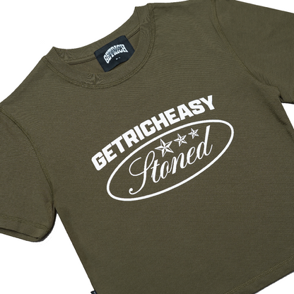 Stoned x GRE : Crop Top Olive