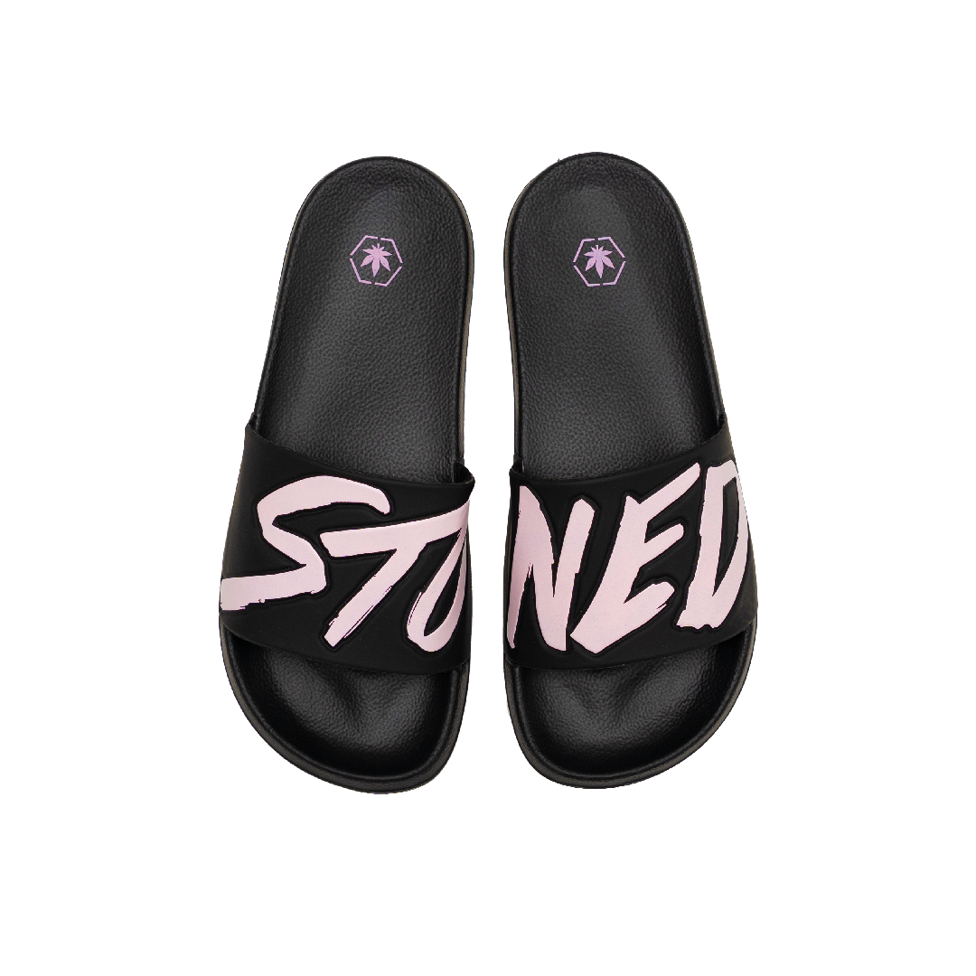 Stoned : Logo Sandal Black Pink
