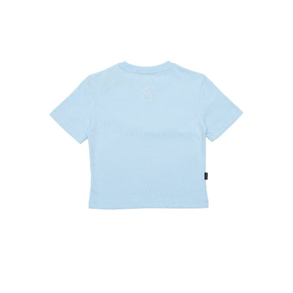 เสื้อครอปประดับมุก | Blessed26 : Cursive Pearl Crop Top Baby Blue