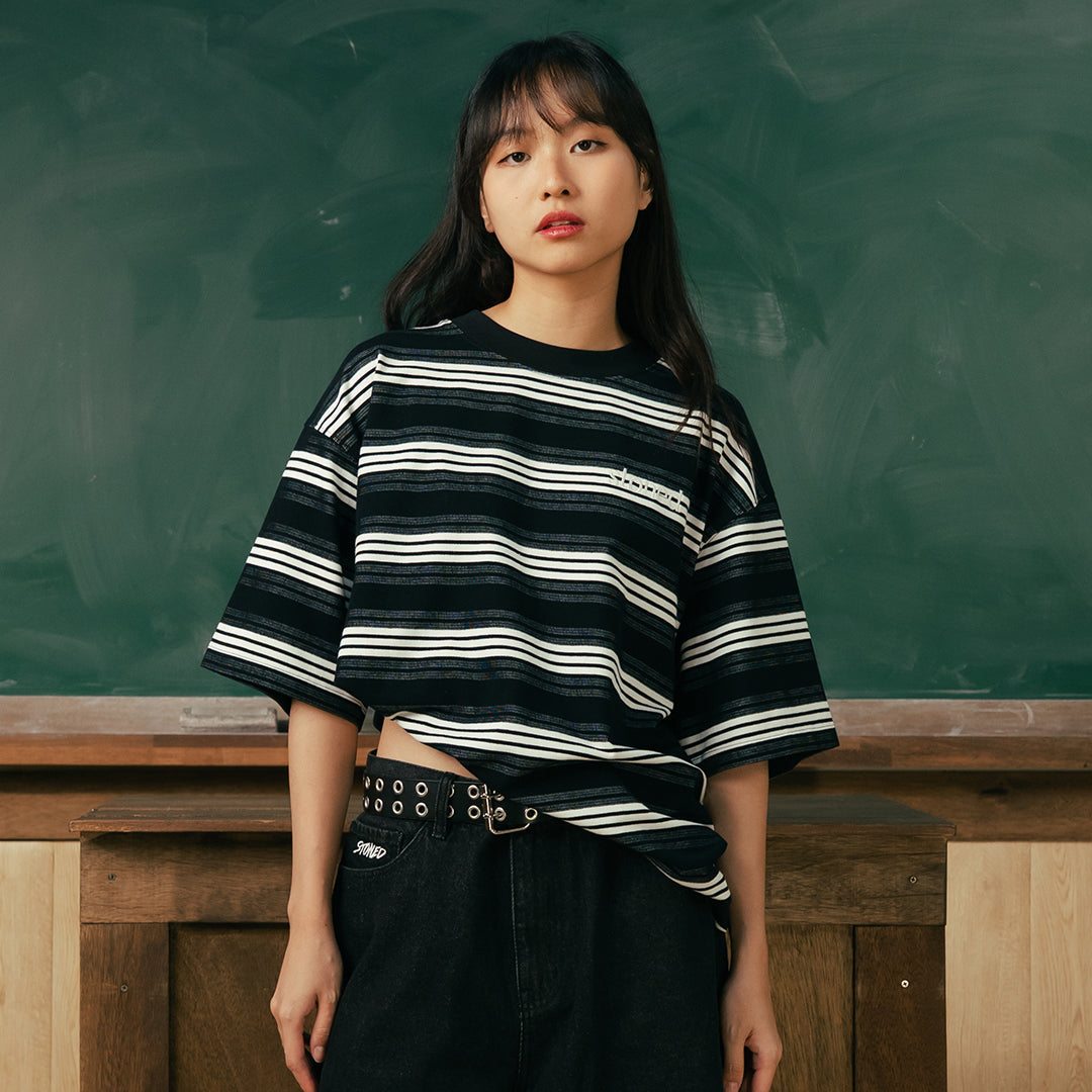 Originals V2 : Black Grey Stripe Tee