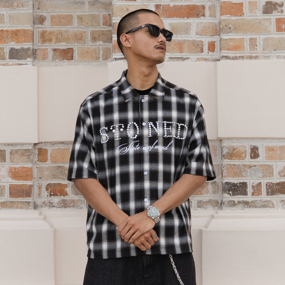 เสื้อแขนยาวมุก | Blessed26 : Pearl Flannel White Black