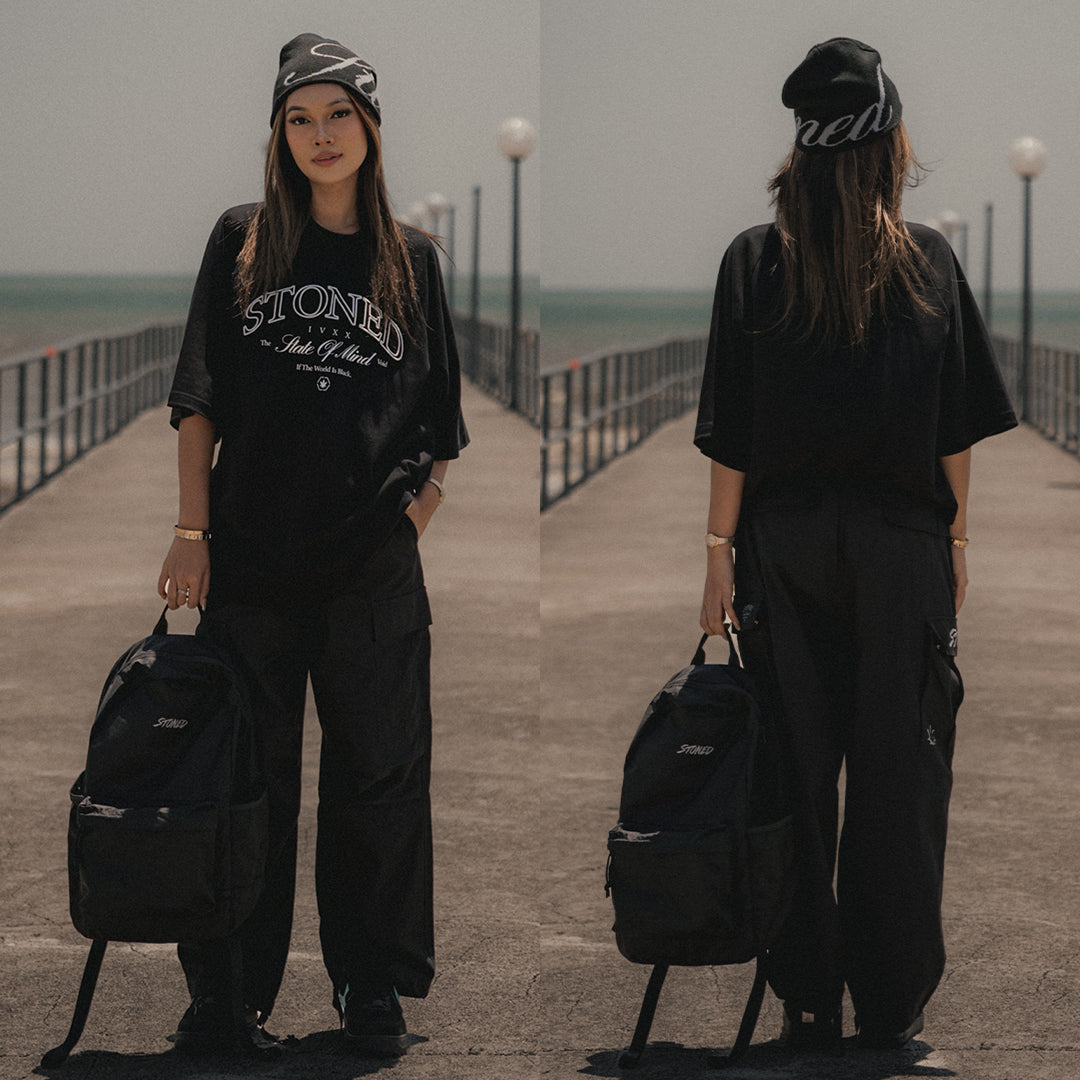 Void : Wide Fit Cargo Pants Black