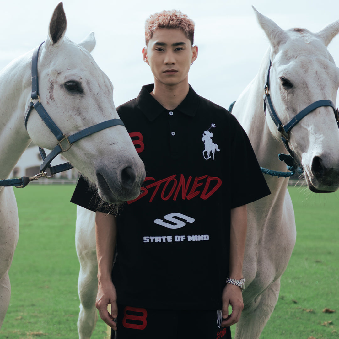 Dark horse : Eight Men Polo Shirt Black