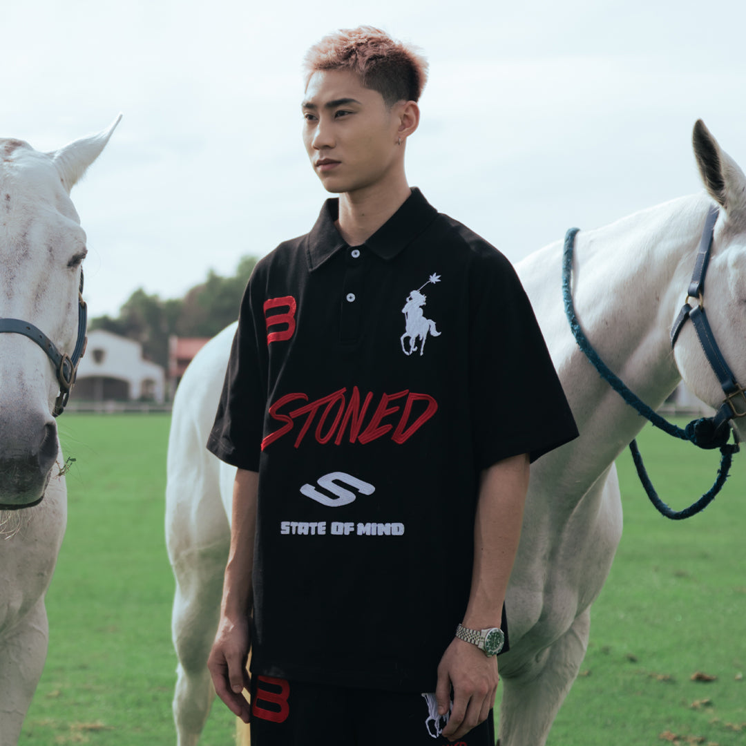 Dark horse : Eight Men Polo Shirt Black