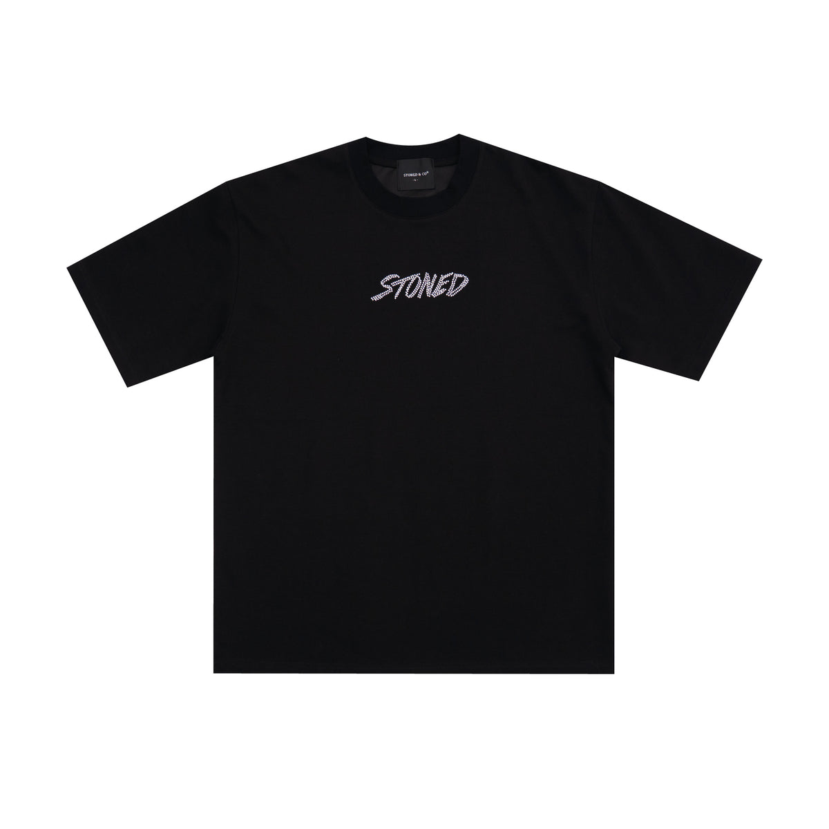 เสื้อยืด Genetic Hexagon ประดับ Rhinestone สีดำ | ATC : Genetic Hexagon Rhinestone Tee Black