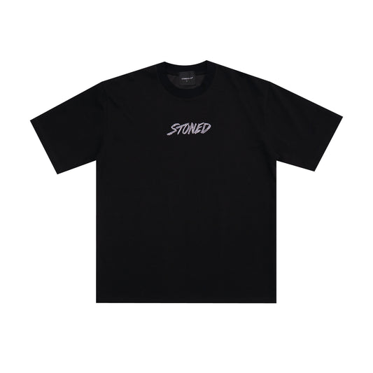 เสื้อยืด Genetic Hexagon ประดับ Rhinestone สีดำ | ATC : Genetic Hexagon Rhinestone Tee Black