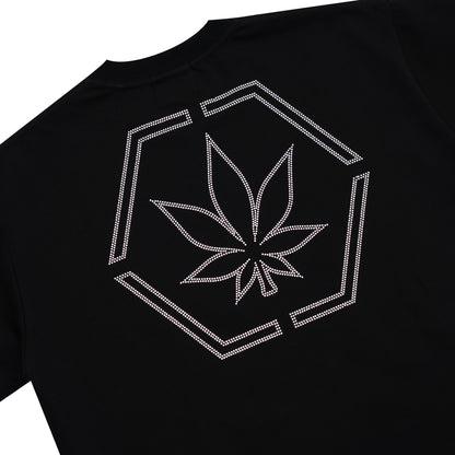 เสื้อยืด Genetic Hexagon ประดับ Rhinestone สีดำ | ATC : Genetic Hexagon Rhinestone Tee Black
