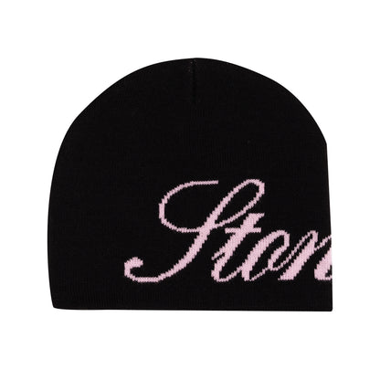 หมวกบีนนี่ Cursive สีดำ/ชมพู | ATC : Cursive Beanie Black Pink