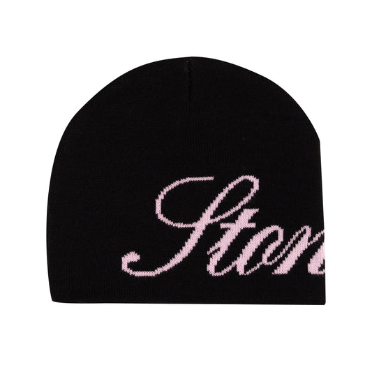 หมวกบีนนี่ Cursive สีดำ/ชมพู | ATC : Cursive Beanie Black Pink