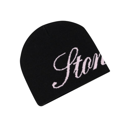 หมวกบีนนี่ Cursive สีดำ/ชมพู | ATC : Cursive Beanie Black Pink
