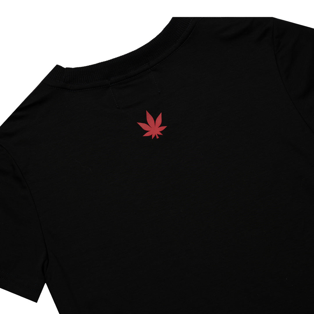 Dark Horse : Cursive Logo Crop Top Black