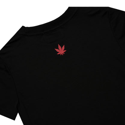 Dark Horse : Cursive Logo Crop Top Black