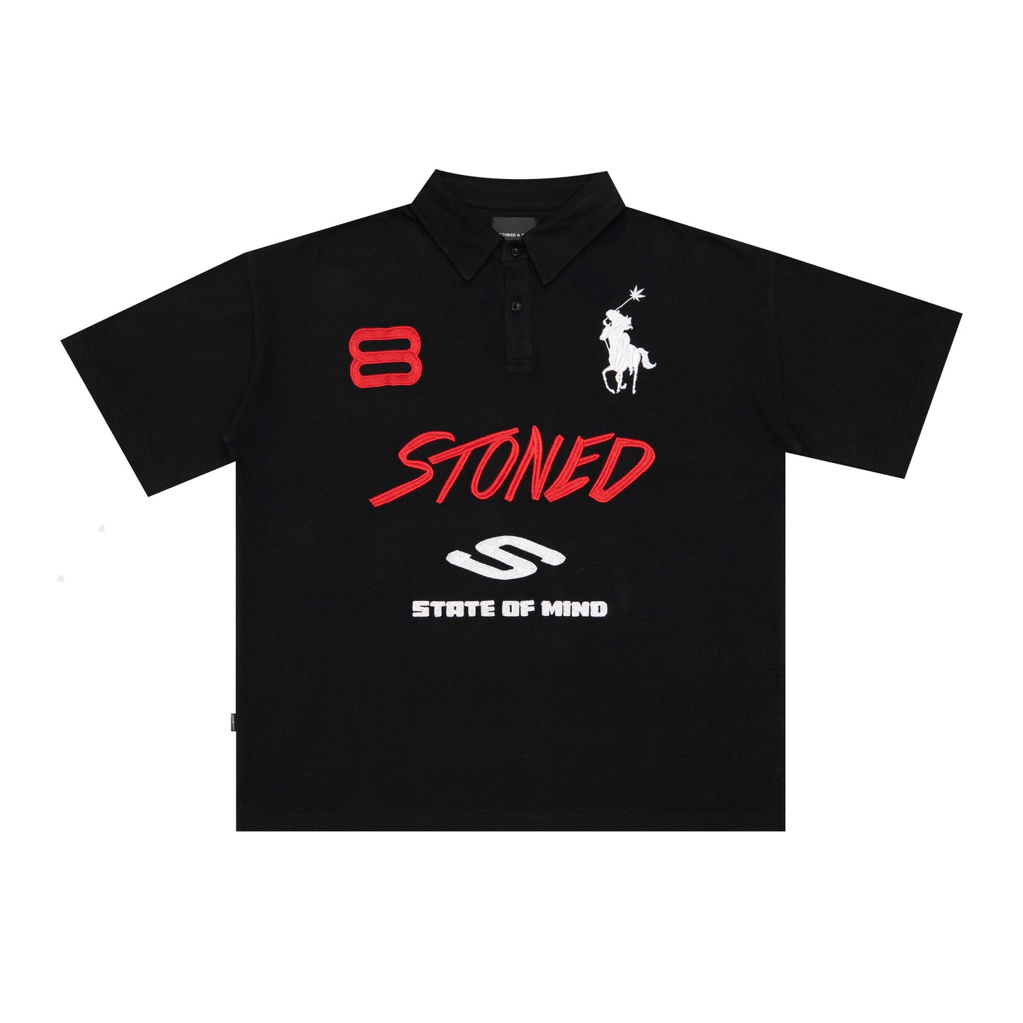 Dark horse : Eight Men Polo Shirt Black