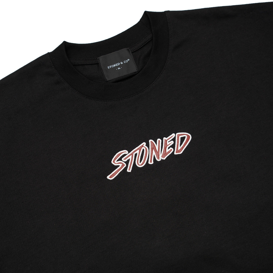 เสื้อยืดลายใบเมเปิลหนัง สีดำ | Dark Horse : Leather Maple Tee Black