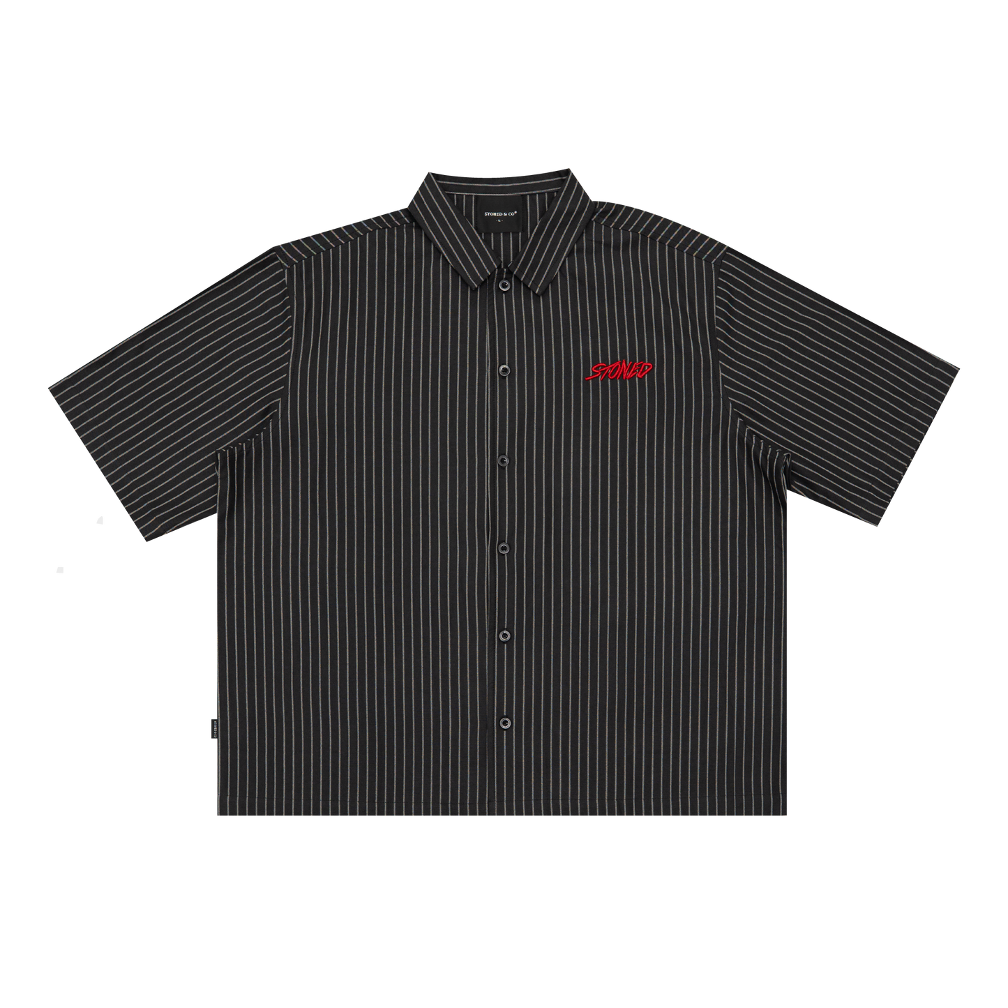 เสื้อเชิ้ตลายทาง สีดำ | Dark Horse : Stripe Shirt S/S Black