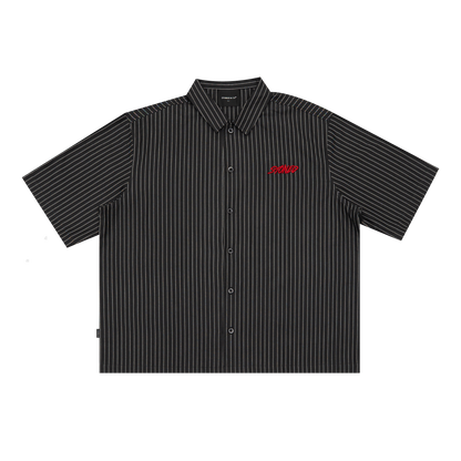 เสื้อเชิ้ตลายทาง สีดำ | Dark Horse : Stripe Shirt S/S Black