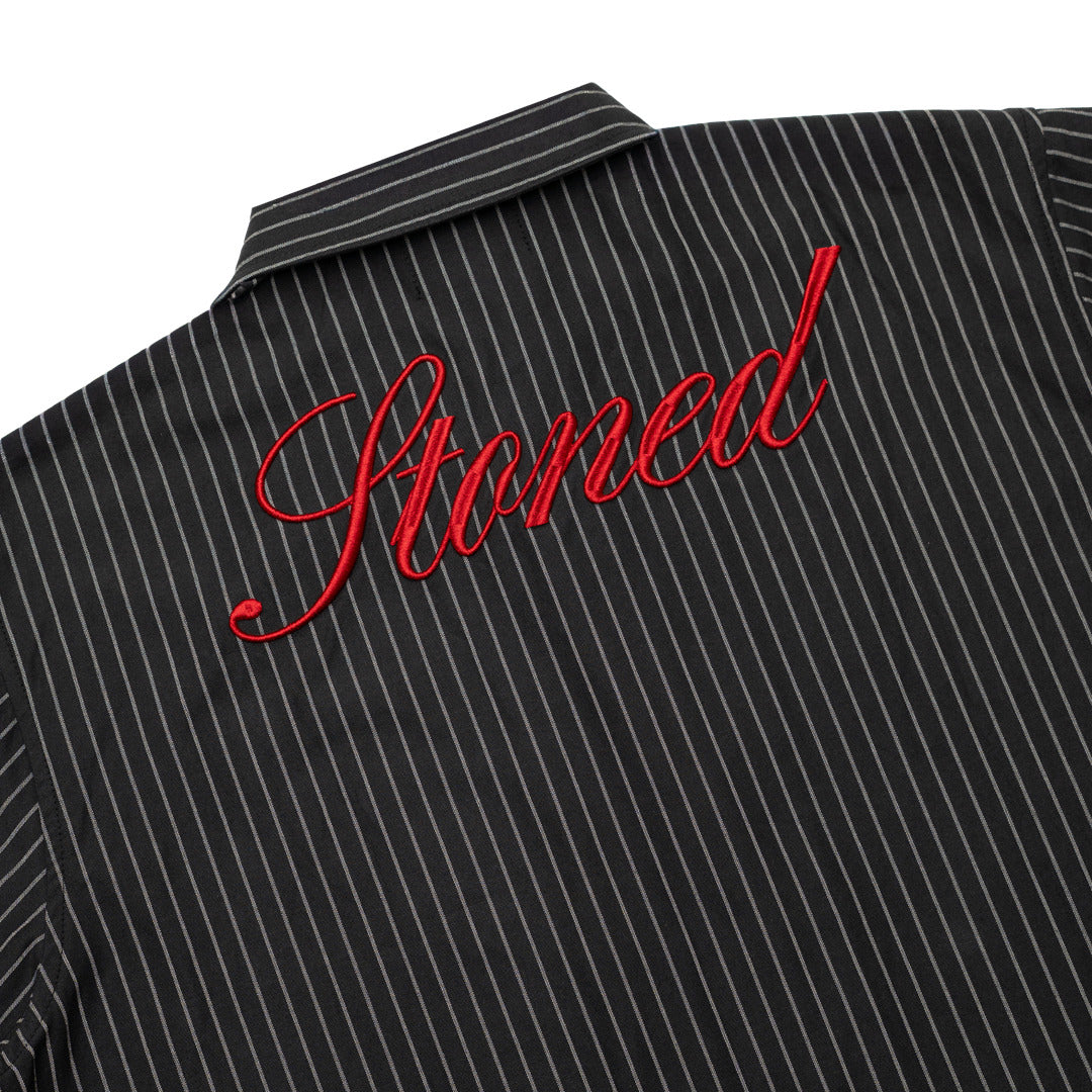 เสื้อเชิ้ตลายทาง สีดำ | Dark Horse : Stripe Shirt S/S Black