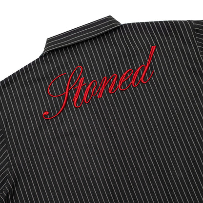 เสื้อเชิ้ตลายทาง สีดำ | Dark Horse : Stripe Shirt S/S Black