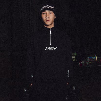 เสื้อสเวตเชิ้ต Half Zipper สีดำ | ATC : Half  Zipper Sweatshirt Black