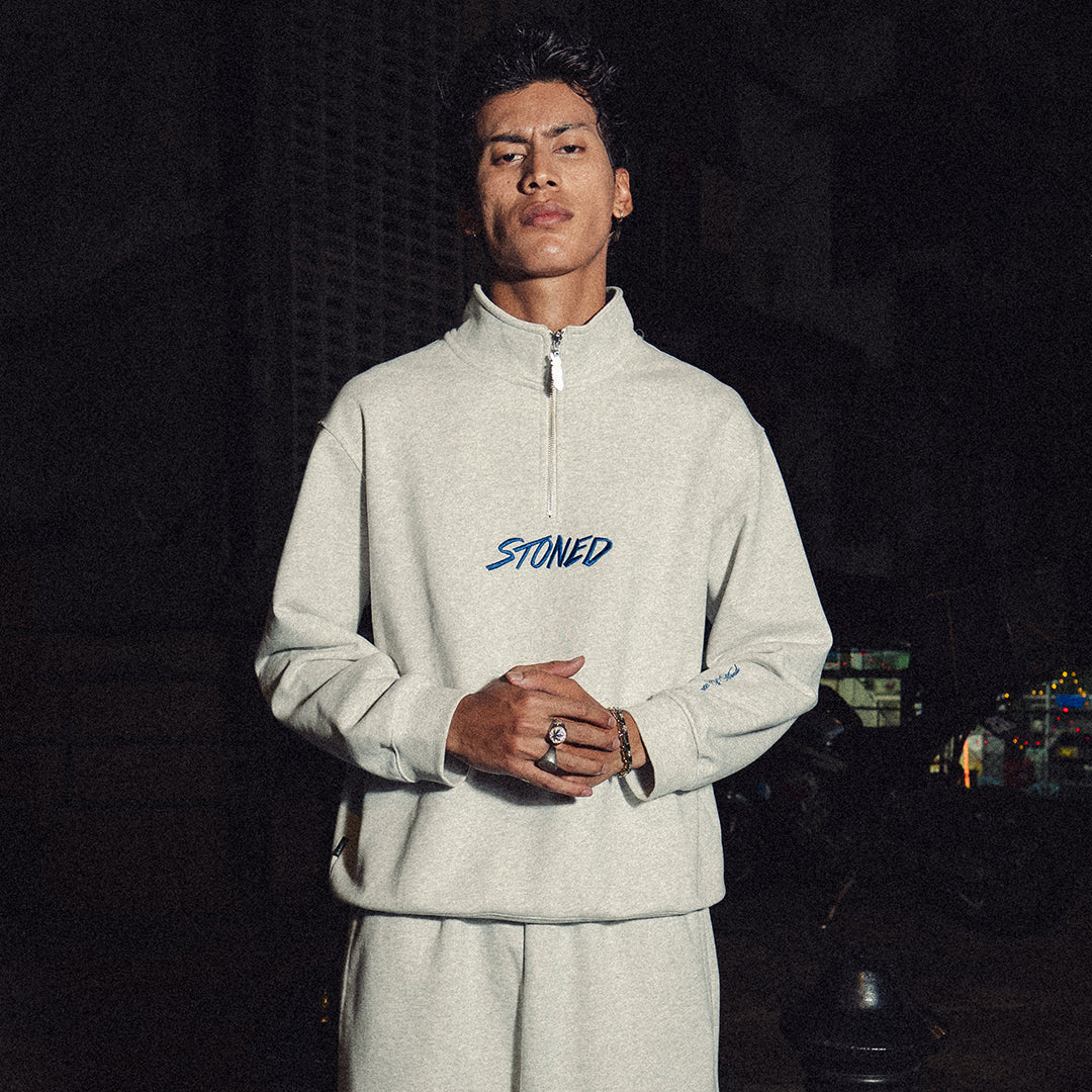 เสื้อสเวตเชิ้ต Half Zipper สีเทา | ATC : Half Zipper Sweatshirt Grey