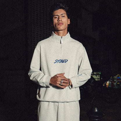 เสื้อสเวตเชิ้ต Half Zipper สีเทา | ATC : Half Zipper Sweatshirt Grey