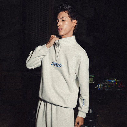 เสื้อสเวตเชิ้ต Half Zipper สีเทา | ATC : Half Zipper Sweatshirt Grey