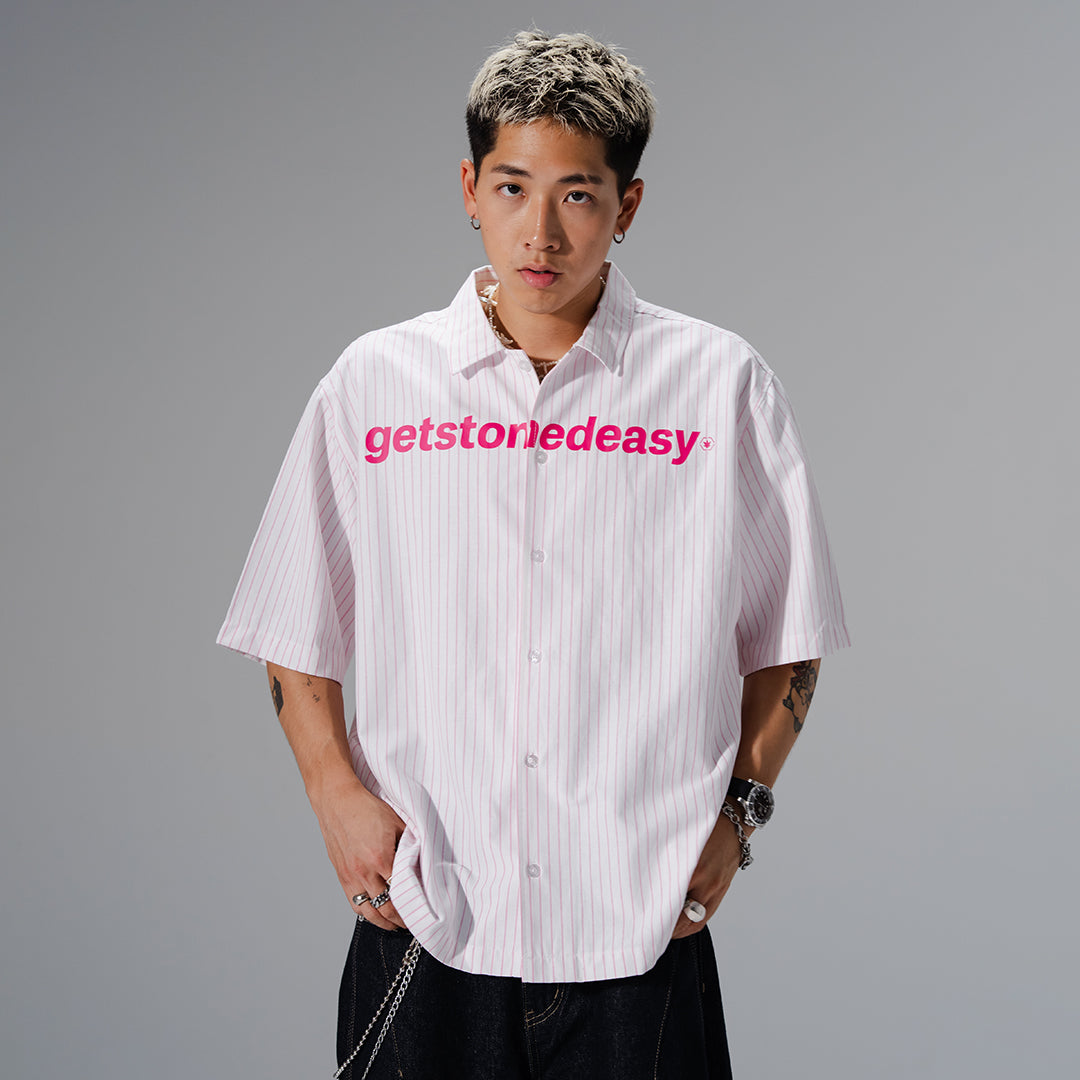 Stoned x GRE : Stripe Shirt White Pink