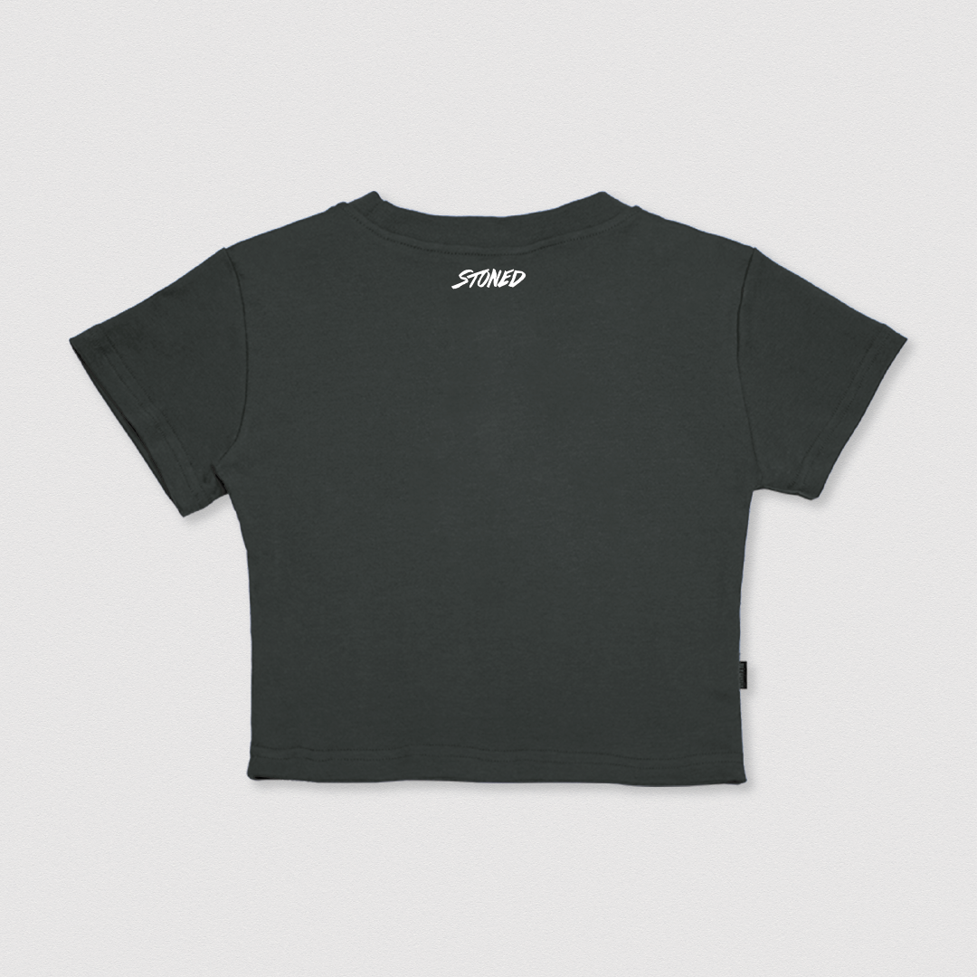 Stoned x Def Jam : Signature Logo Crop Top Black