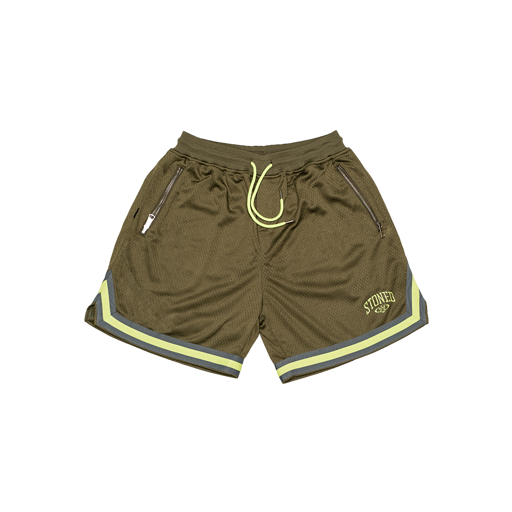 Stoned Universe : Basketball Shorts Green