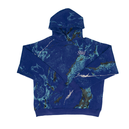 Stoned Blessed : Marble Hoodie Blue