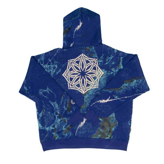 Stoned Blessed : Marble Hoodie Blue